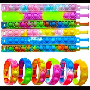 2 pk multicolor wearable popit fidget bracelet